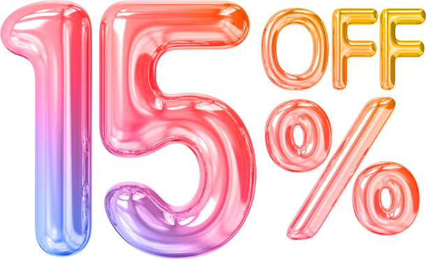 discount 15 percent off number gradient